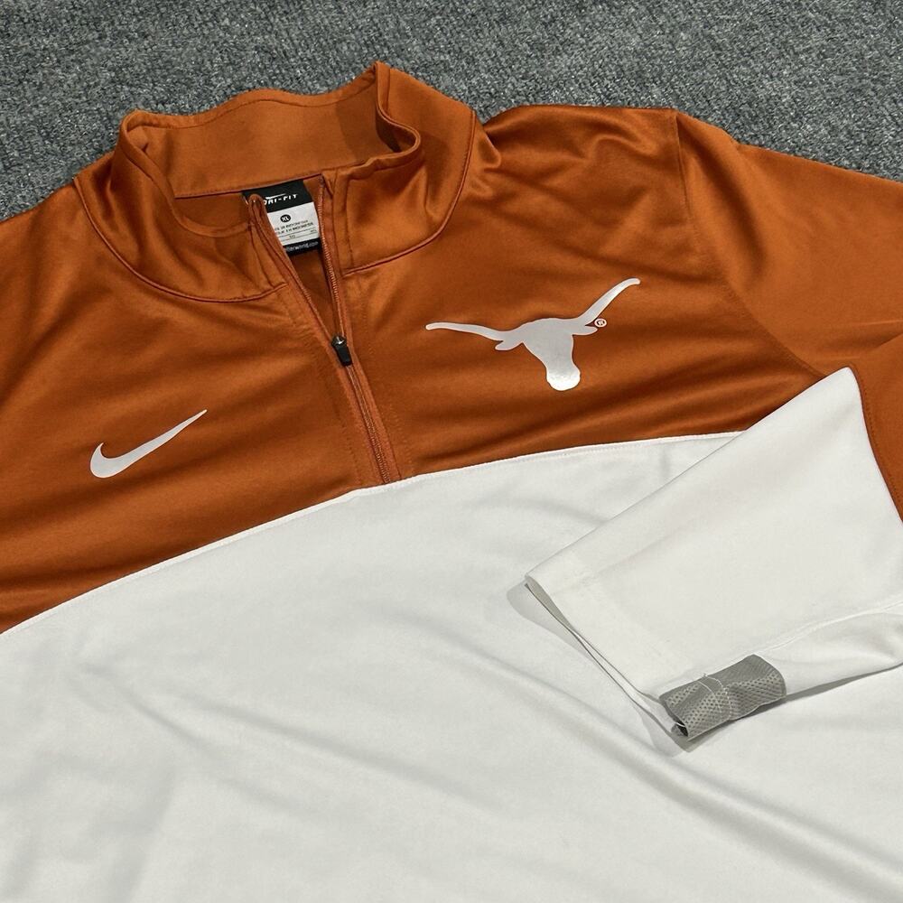 Nike Texas Longhorns Men's XL Dri-Fit Quarter Zip Pullover Orange White Jacket